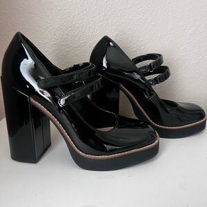 Steve Madden Black Chunky Heel Mary Jane Heels
